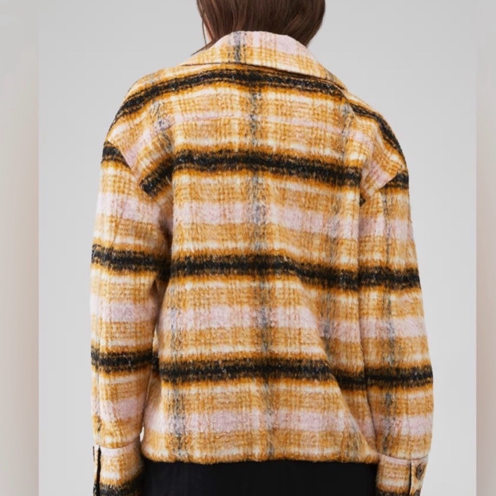 For Love & Lemons Wool Blend Rachel Plaid Vintage Bomber Jacket, NWT, Size 2X - Picture 3 of 7